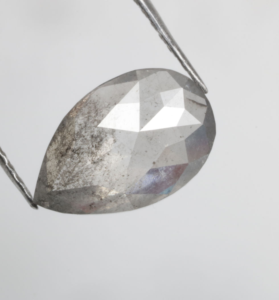 Thumbnail: 1.51 CT 9.7 X 6.4 MM Natural Pear cut Natural Full cut Diamond Grey color