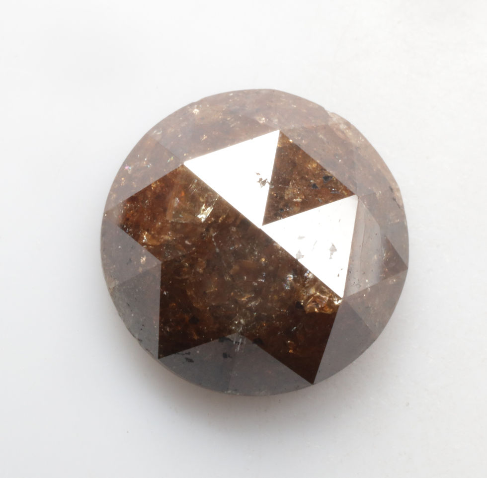 Thumbnail: 5.81 CT 11.2 MM Natural Round Rose cut Natural Diamond for Fancy Round Rin
