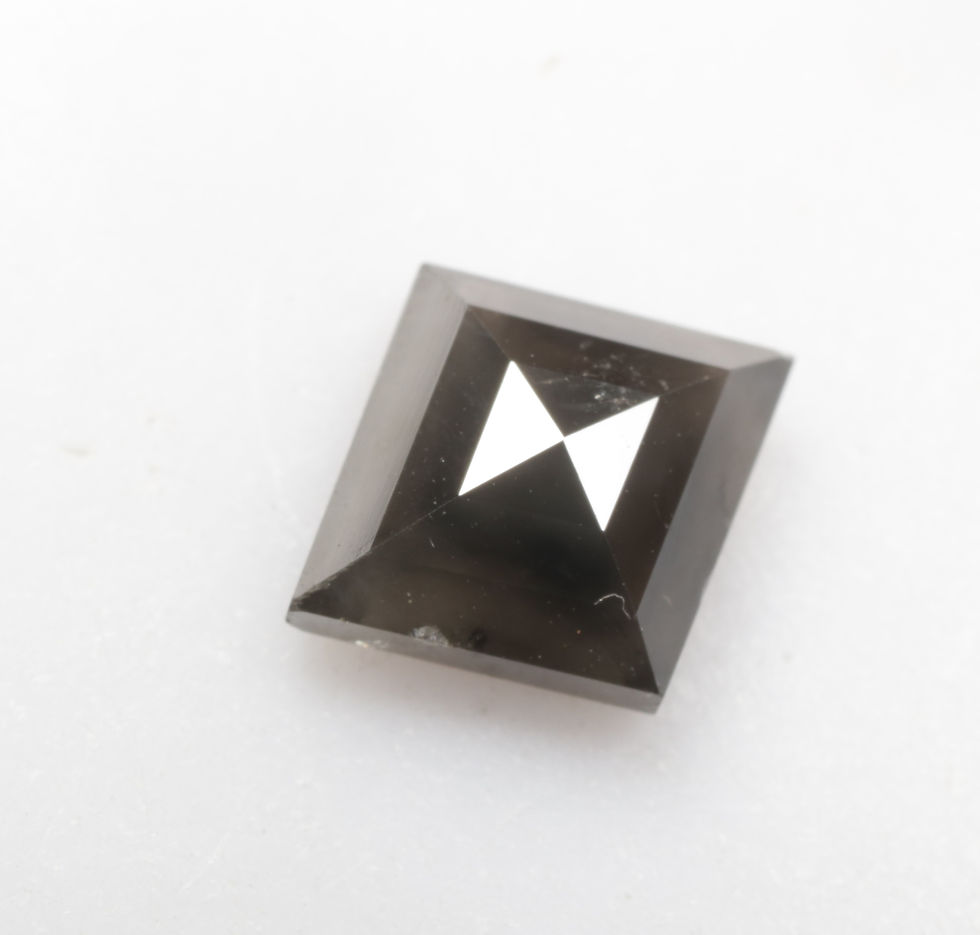 Thumbnail: 0.96 CT 8.3 X 7.2 MM Kite cut Natural Black color Diamond for Kite Ring Gift