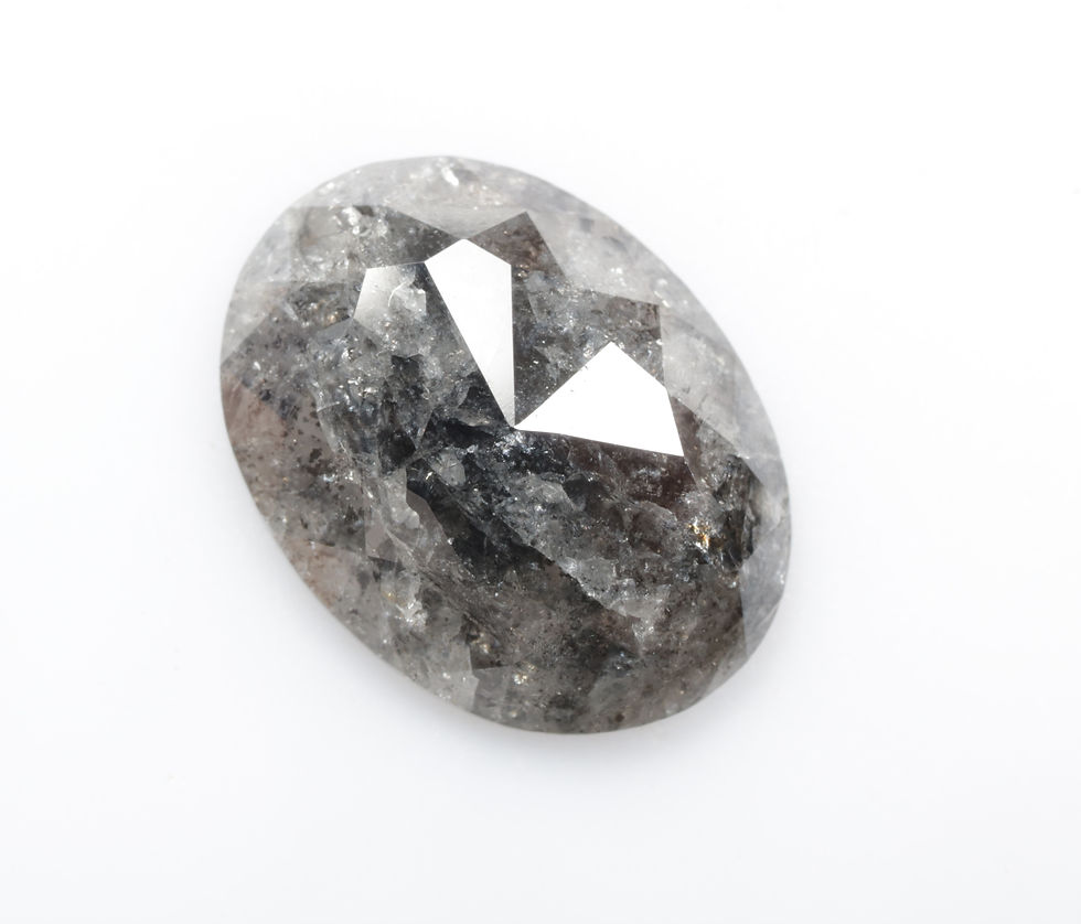 Thumbnail: 4.92 CT 14.6 X 11.0 MM Natural Oval cut Salt and Pepper Diamond For Wedding Ring