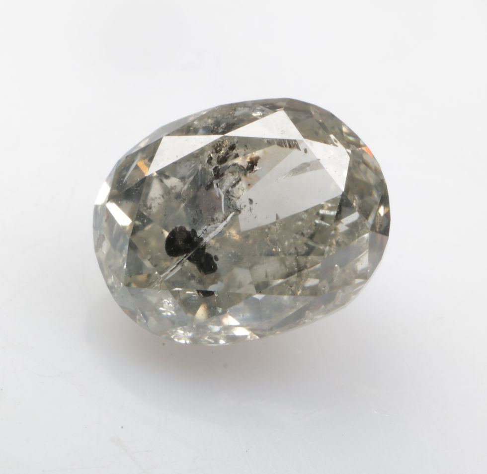 Thumbnail: 1.33 CT 6.9 X 5.5 MM Oval cut Natural Salt and Pepper Diamond for Jewelry