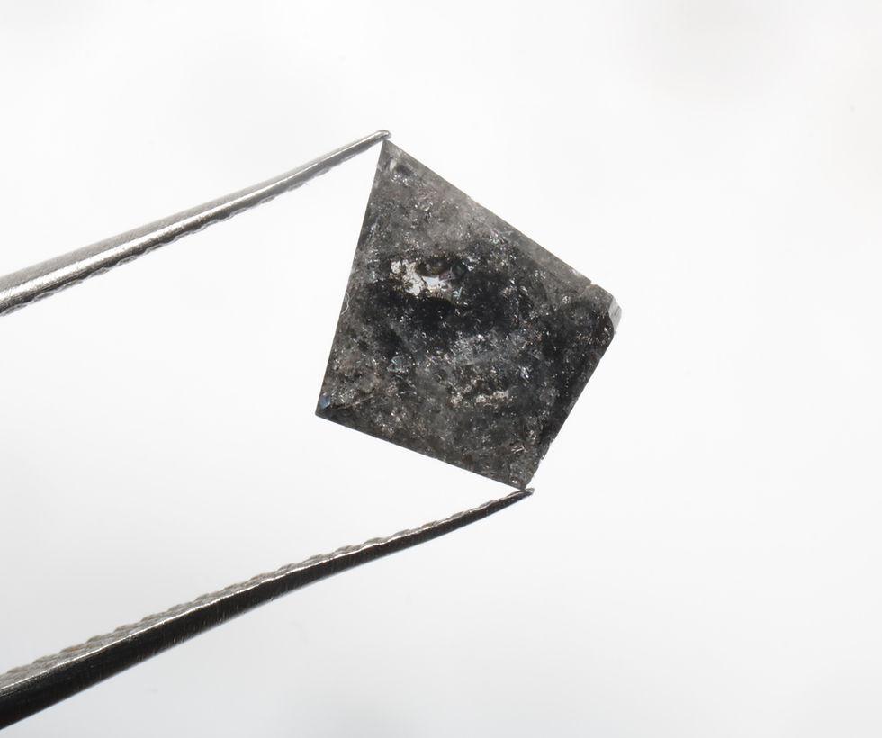 Thumbnail: 2.88 CT 10.5 X 10.2 MM Natural Salt and Pepper Kite cut Diamond, Black color