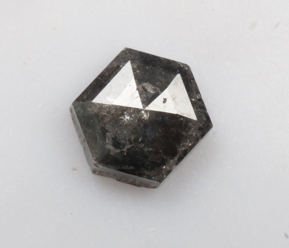 Thumbnail: 1.35 CT 7.4 X 6.4 MM Salt and pepper Natural Loose Hexagon Diamond Black color