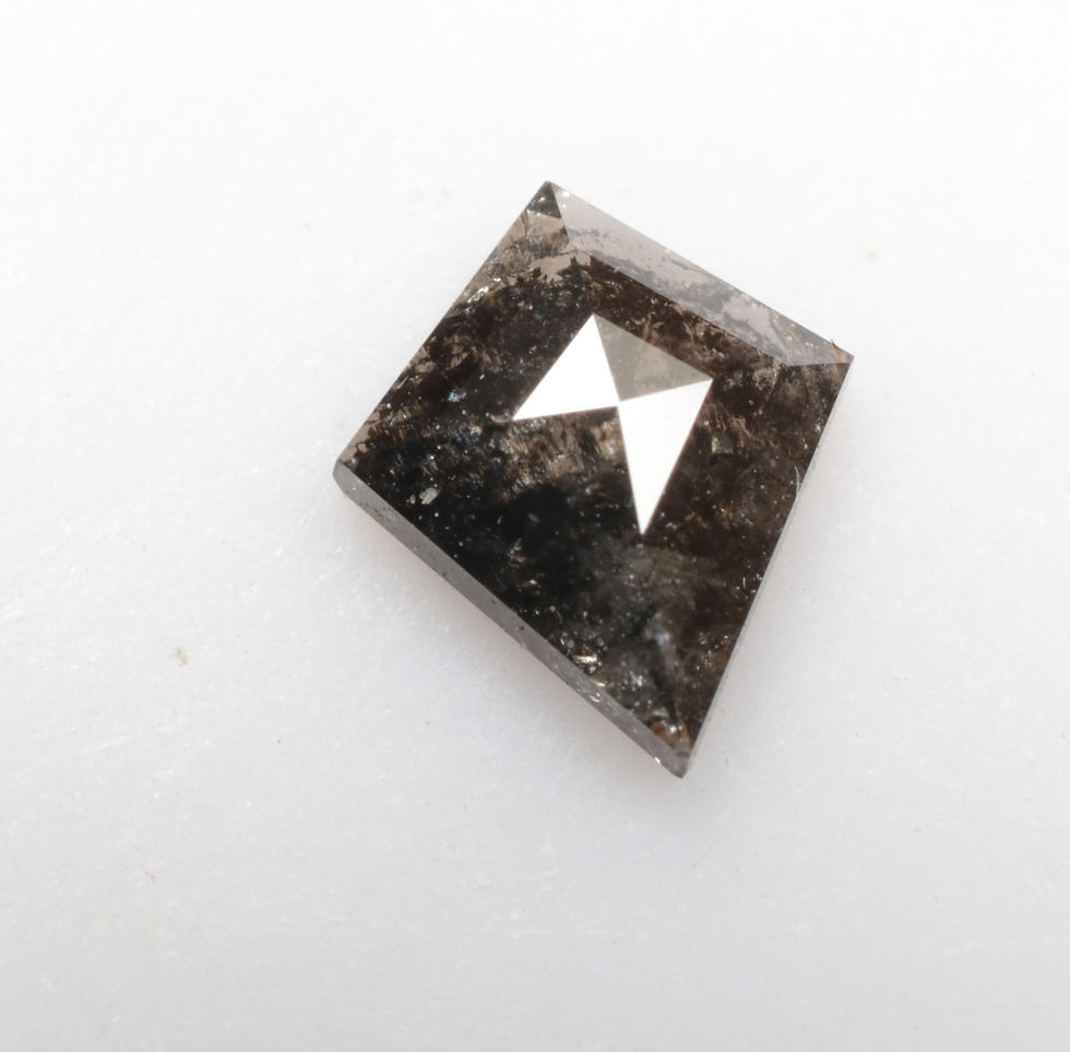 Thumbnail: 0.52 CT 7.1 X 6.2 MM Kite cut Natural Black color Diamond for Kite Ring Gift