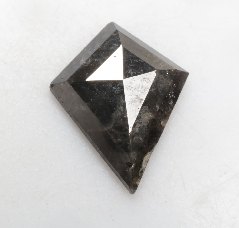 Thumbnail: 2.45 CT 14.0 X 10.9 MM Natural Kite Cut Salt and Pepper Diamond for Kite Ring