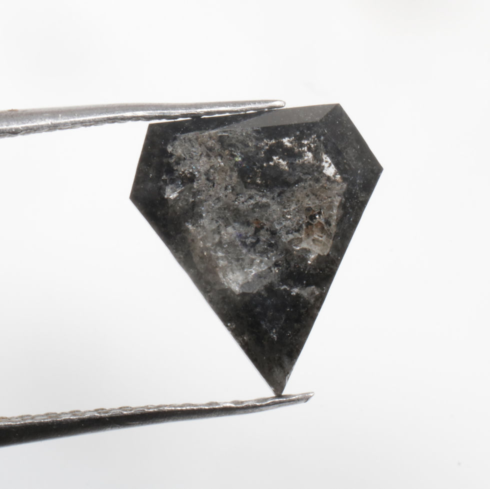 Thumbnail: 1.70 CT 9.4 X 8.3 MM Natural Loose Diamond, Hexagon Diamond, Black Color