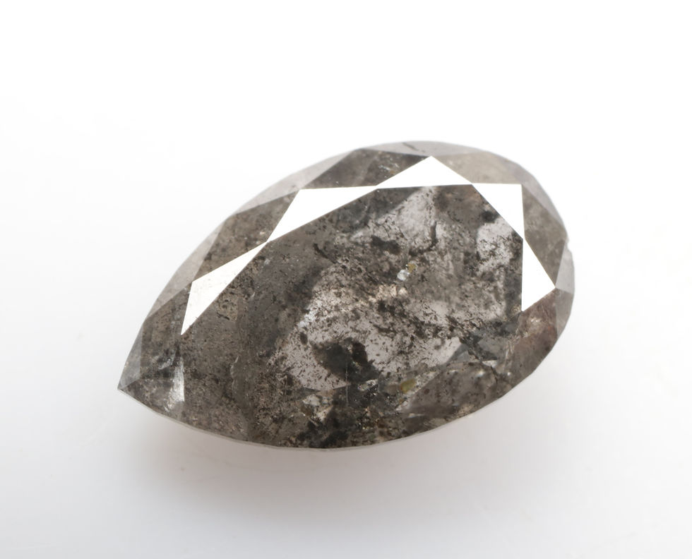 Thumbnail: 1.11 CT 8.9 X 5.5 MM Natural Pear cut Salt and Pepper Full cut Diamond