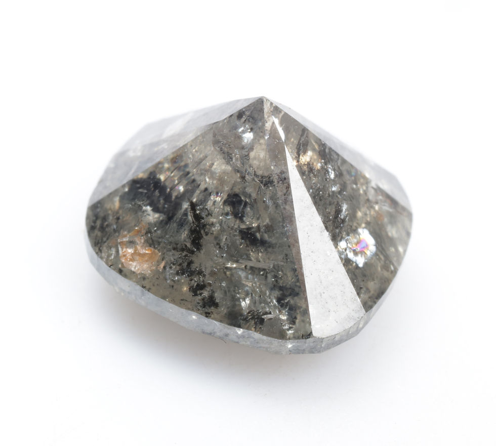 Thumbnail: 7.09 CT 11.4 X 10.8 MM Natural Salt and Pepper Cushion Brilliant cut Diamond