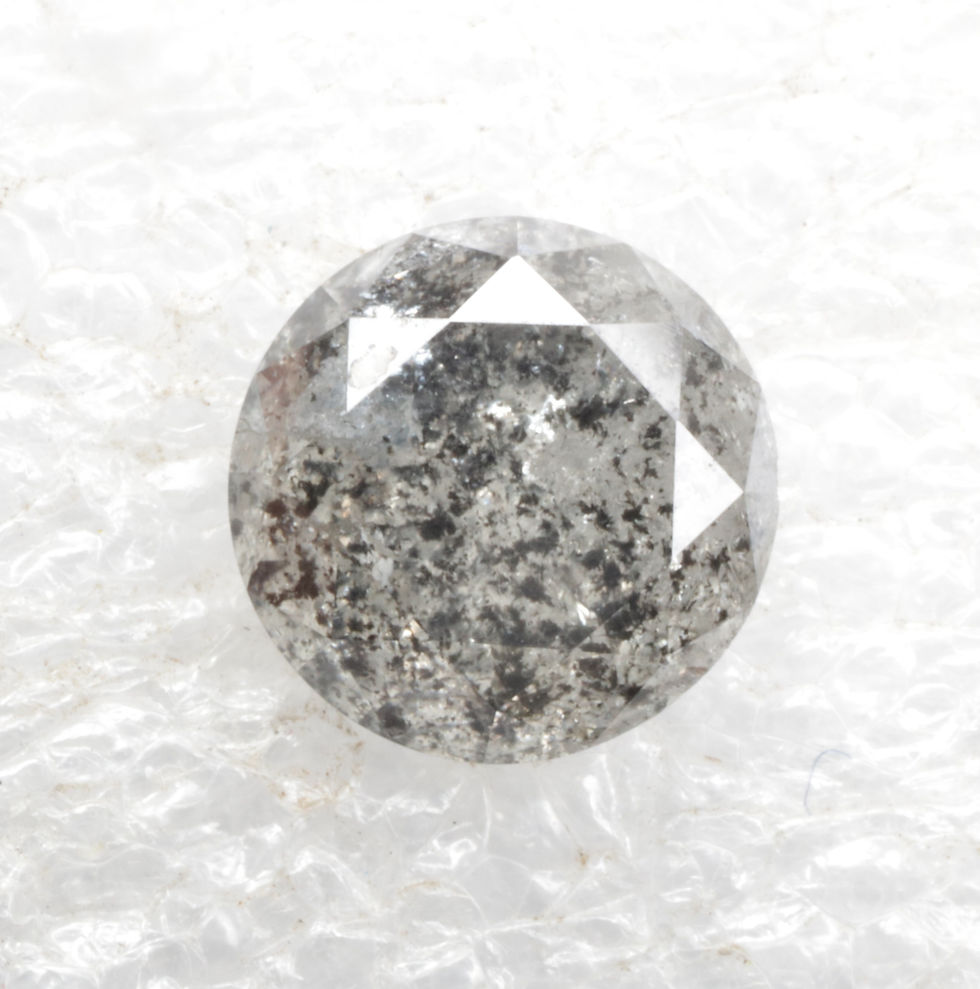 Thumbnail: 1.15 CT 6.4 MM Natural Round Cut Salt and pepper Brilliant cut Diamond