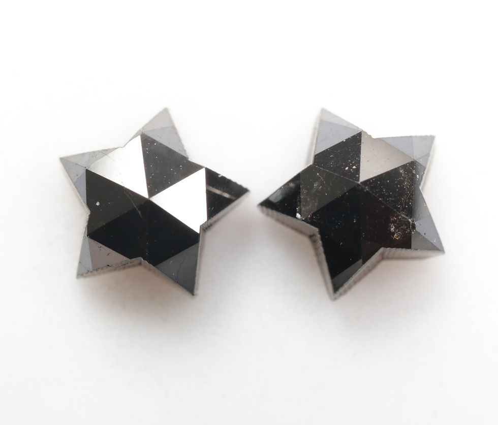 Thumbnail: 2.19 CT Star cut Black Diamond Pair for Earrings Gift Jewelry