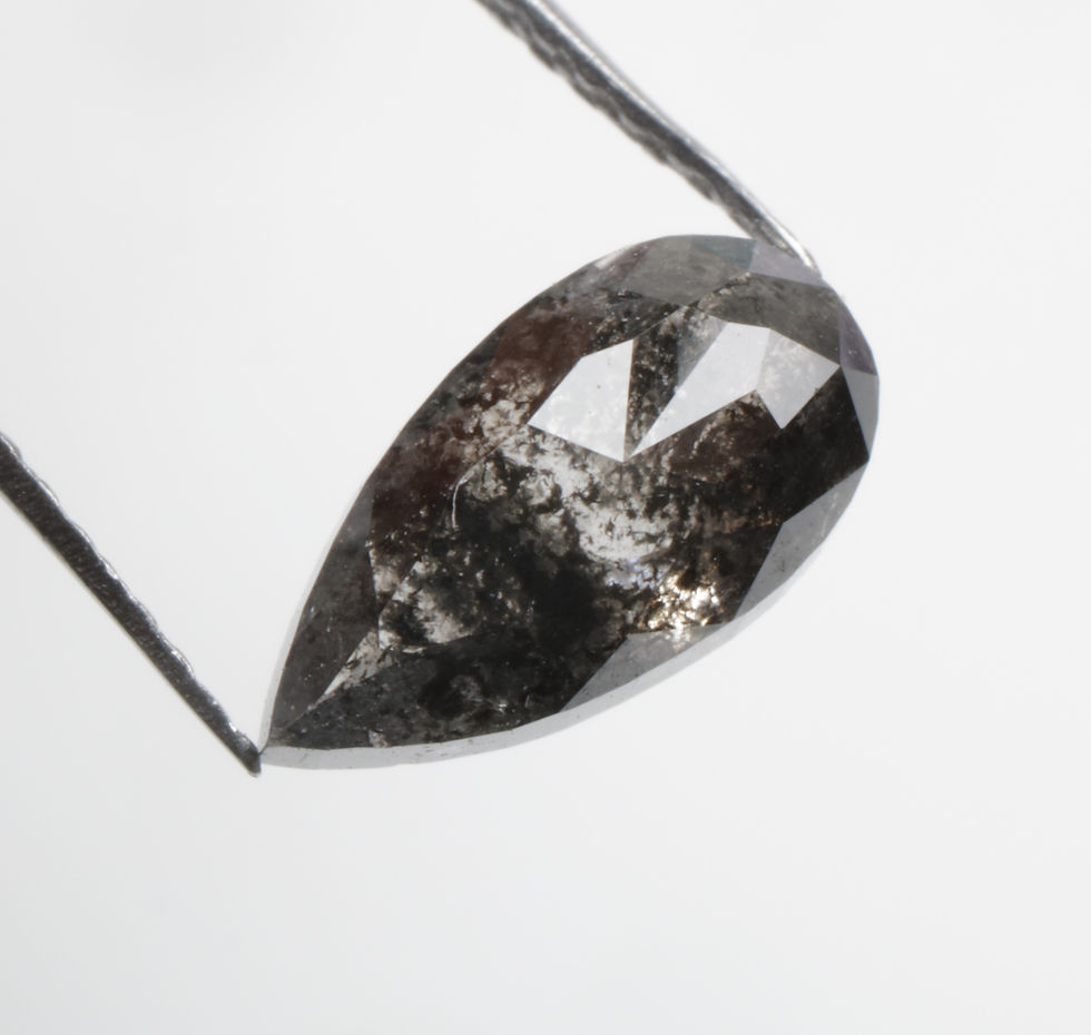 Thumbnail: 1.19 CT 9.4 X 5.0 MM Natural Pear cut Salt and Pepper Diamond for Pear Ring Gift