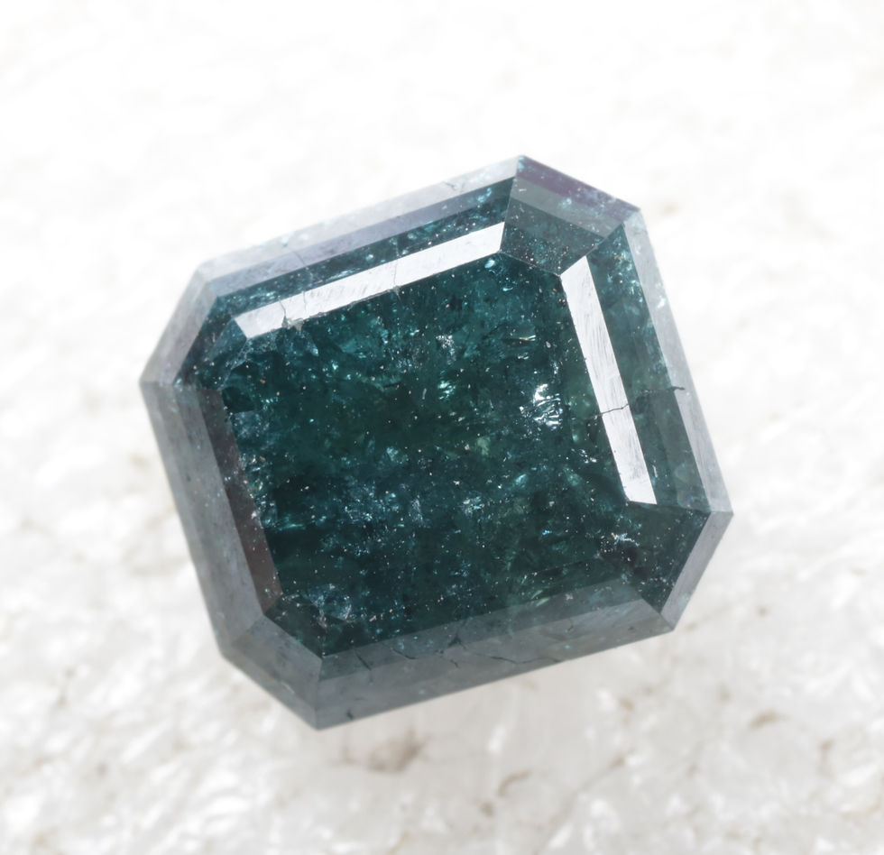 Thumbnail: 3.44 CT 7.6 X 7.1 MM Loose Diamond Blue color Emerald cut Diamond