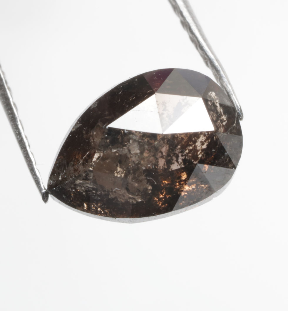 Thumbnail: 1.14 CT 7.6 X 5.5 MM Natural Salt and Pepper Pear cut Diamond, Fancy Black color