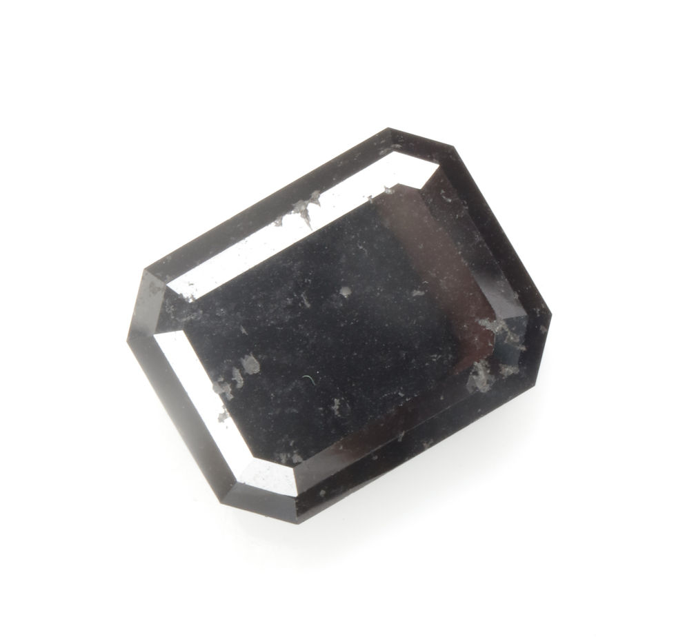 Thumbnail: 61.27 CT 25.5 X 19.9 MM Emerald cut Black Diamond, Black color Big Size Diamond