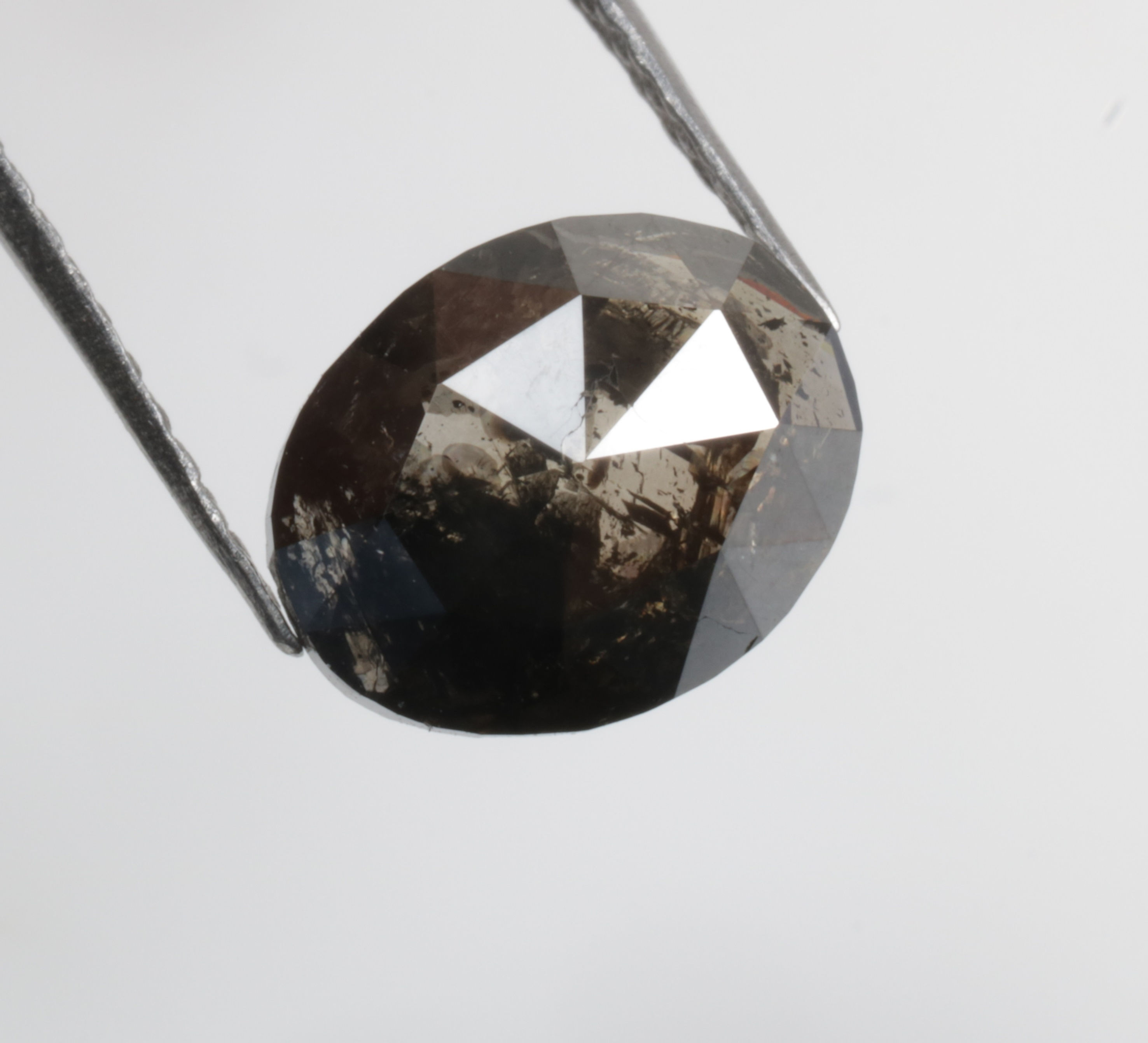 1.44 CT 8.1 X 6.5 MM Natural Loose Oval cut Diamond Black color for Engagement