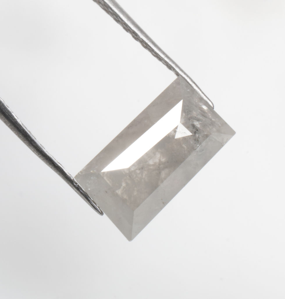 Thumbnail: 1.60 CT 9.0 X 5.0 MM Natural Baguette cut Salt and pepper Diamond