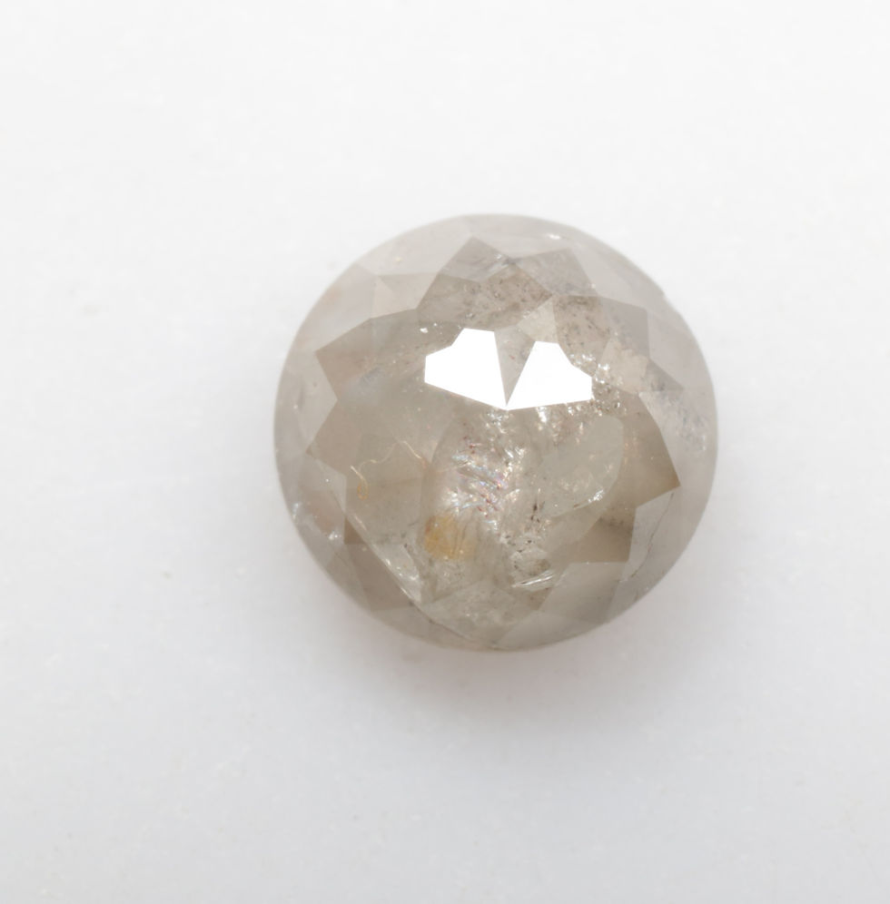 0.66 CT 5.2 MM Natural Loose Round Rose Cut White Grey color Diamond For Jewelry