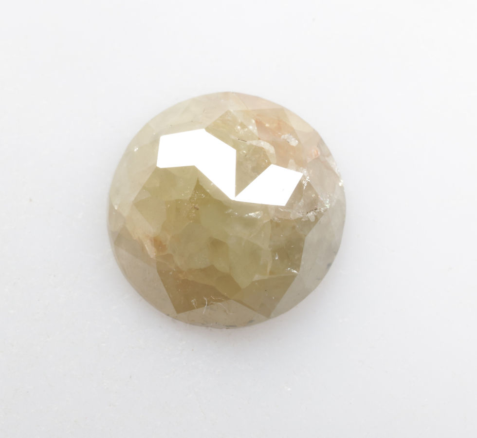 Thumbnail: 0.74 CT 6.6 MM Natural Loose Round Rose Cut Fancy Yellow color Diamond