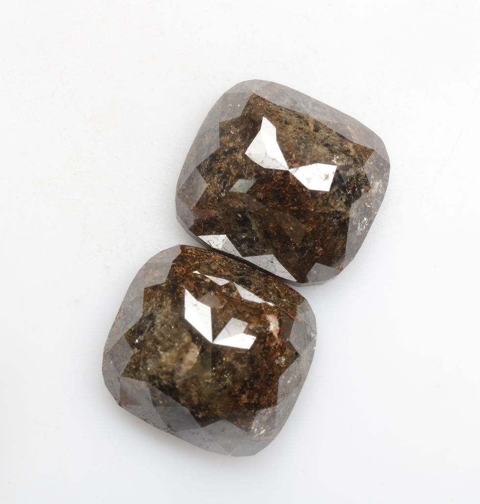 Thumbnail: 9.99 CT 10.7 X 10.0 MM Natural Loose Cushion cut Diamond Pair for Earring Gifts