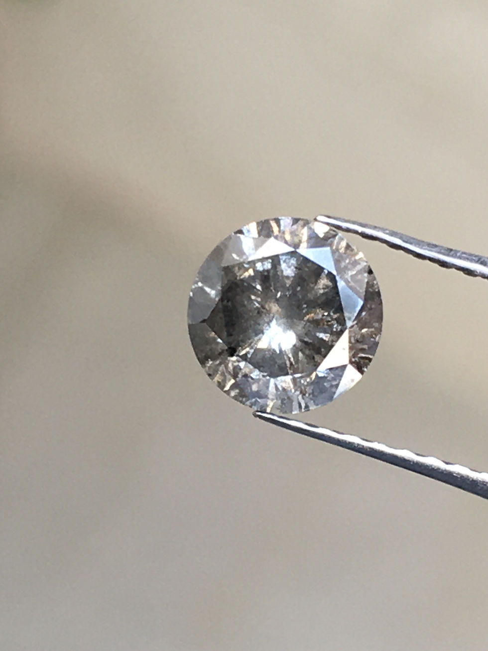 Thumbnail: 0.62 CT 5.7 MM Natural Round Cut Salt and pepper Brilliant cut Diamond