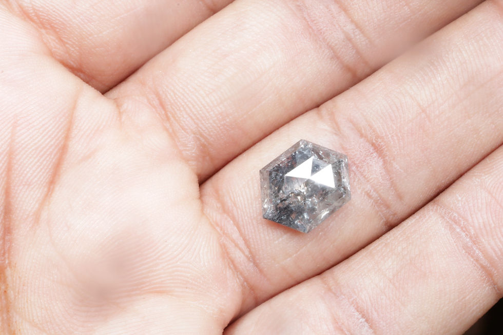 Thumbnail: 3.68 CT 12.7 X 9.5 MM Hexagon cut Natural Diamond Fancy color for Hexagon Ring
