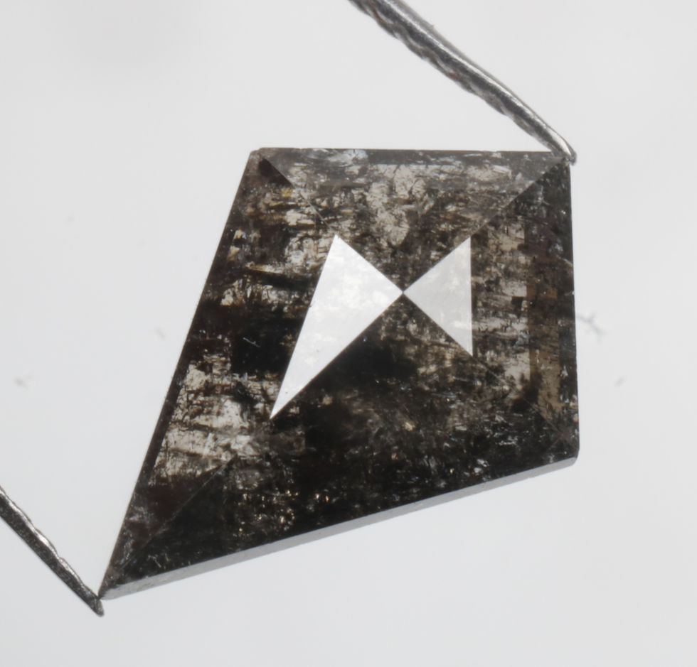 2.04 CT 12.3 X 8.6 MM Natural Salt and Pepper Kite cut Diamond Black color