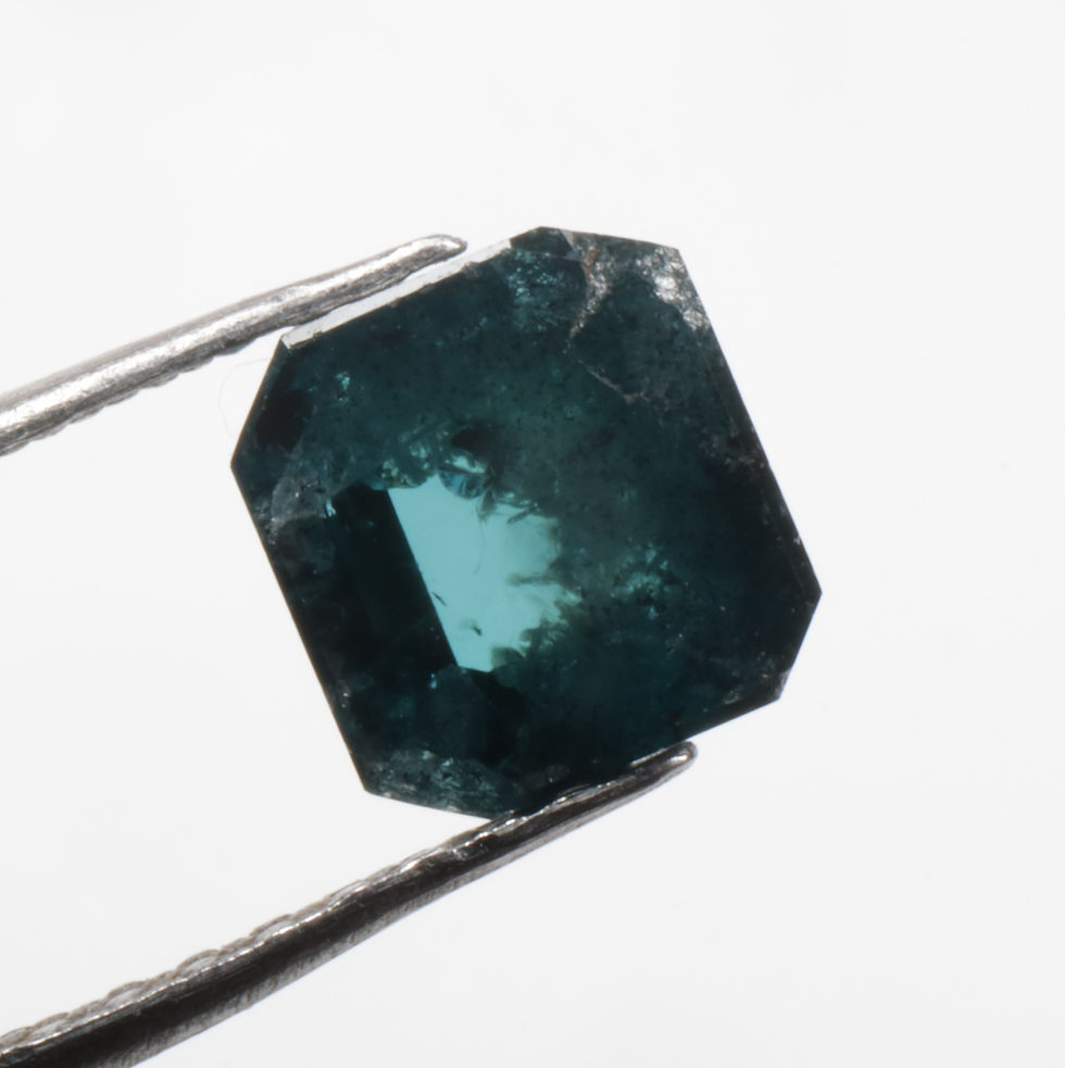 Thumbnail: 0.88 CT 5.2 X 5.0 MM Natural Loose Emerald cut Diamond, Treated Blue color