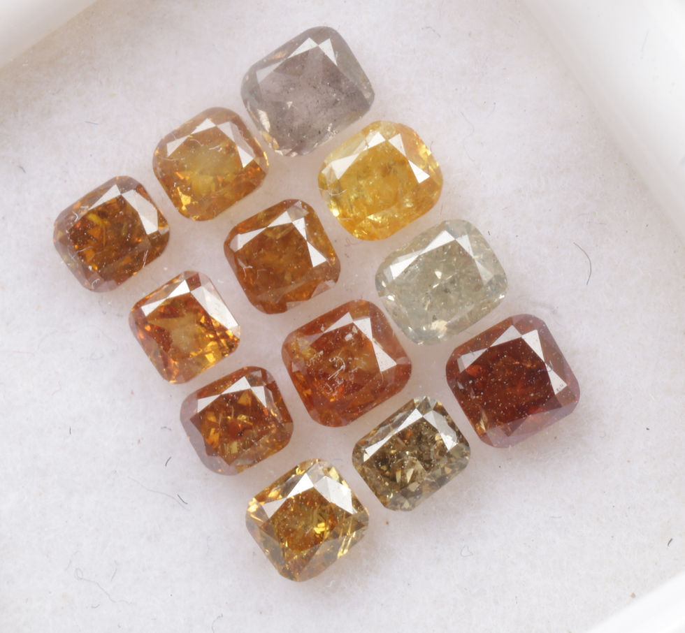 Thumbnail: 2.13 CT 12 Pcs Natural Fancy color Cushion Shape Loose Diamond