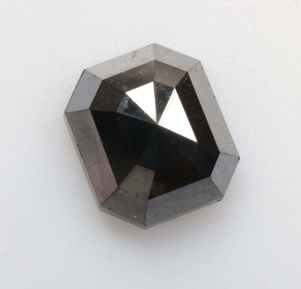Thumbnail: 1.45 CT 7.1 X 6.2 MM Emerald cut Black Diamond, Black color Big Size Diamond