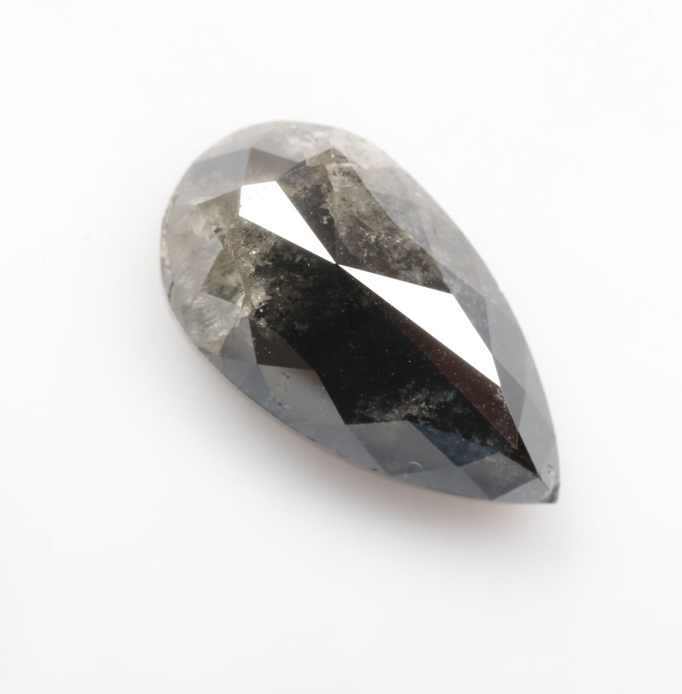 Thumbnail: 5.65 CT 15.0 X 8.4 MM Natural Pear cut Salt and Pepper Full cut Diamond