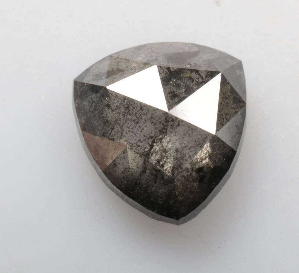 Thumbnail: 0.77 CT 6.0 X 5.9 MM Natural Trillion cut Salt and Pepper Diamond Black color