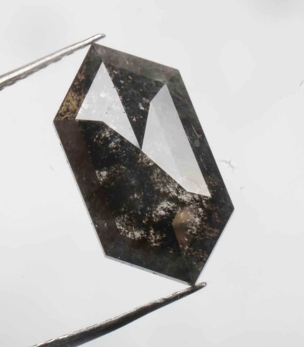 Thumbnail: 2.52 CT 14.0 X 7.3 MM Natural Loose Diamond Unique Hexagon Diamond Black Color