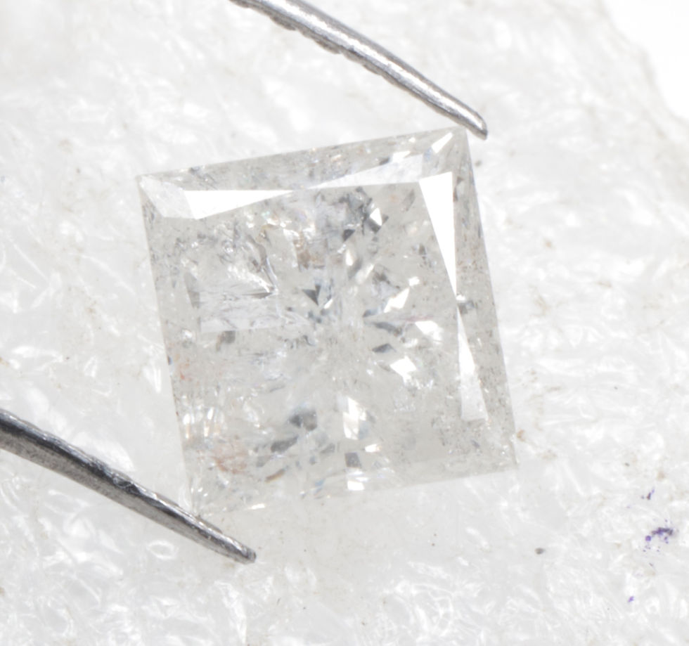 1.06 CT 5.6 X 5.4 MM Natural Princess Cut Diamond, White Color, Square cut