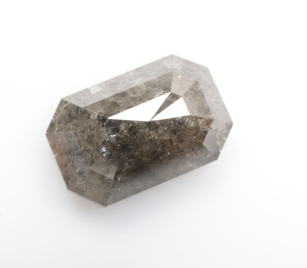 Thumbnail: 2.27 CT 9.8 X 6.5 MM Natural loose Emerald cut Black Grey Diamond for Jewelry