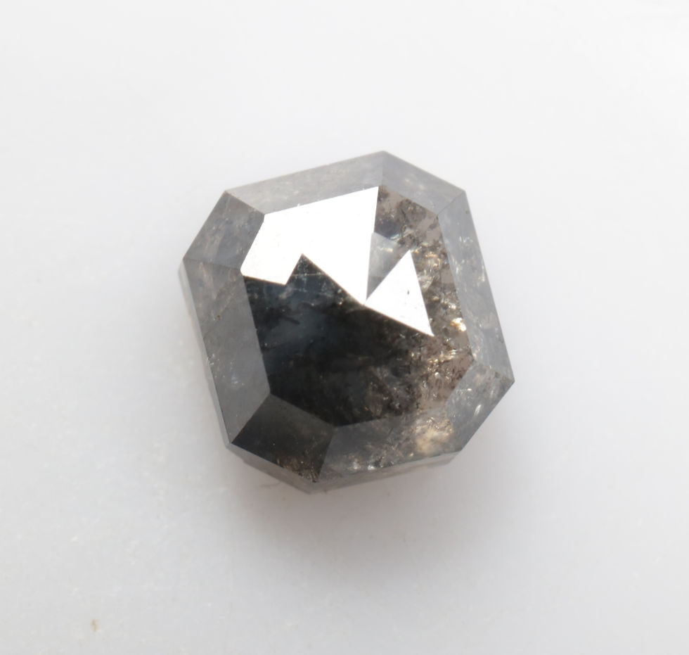 Thumbnail: 1.18 CT 5.7 X 5.4 MM Natural Emerald Cut Loose Salt and Pepper Diamond
