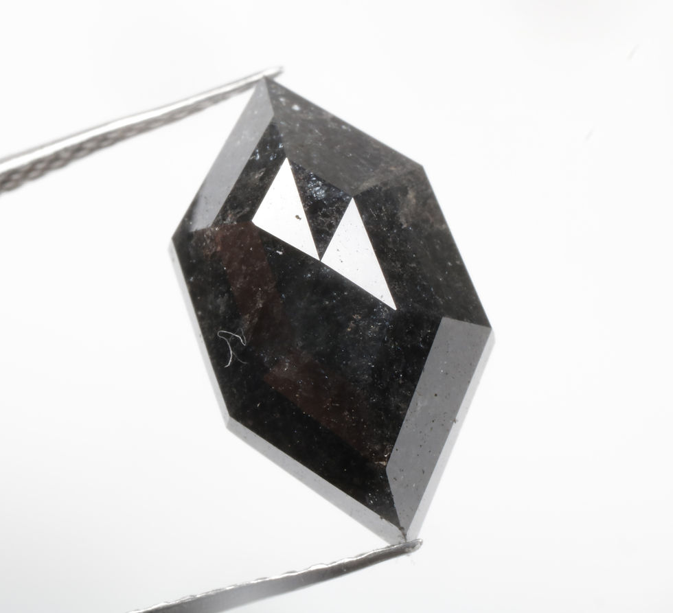 4.80 CT 14.2 X 7.9 MM Natural Hexagon Cut Loose Diamond Black color