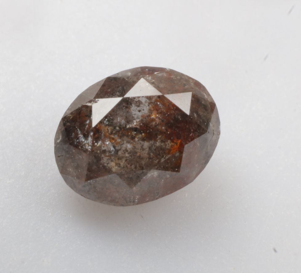Thumbnail: 0.92 CT 6.5 X 5.0 MM Salt and Pepper Natural Oval cut Diamond Fancy color