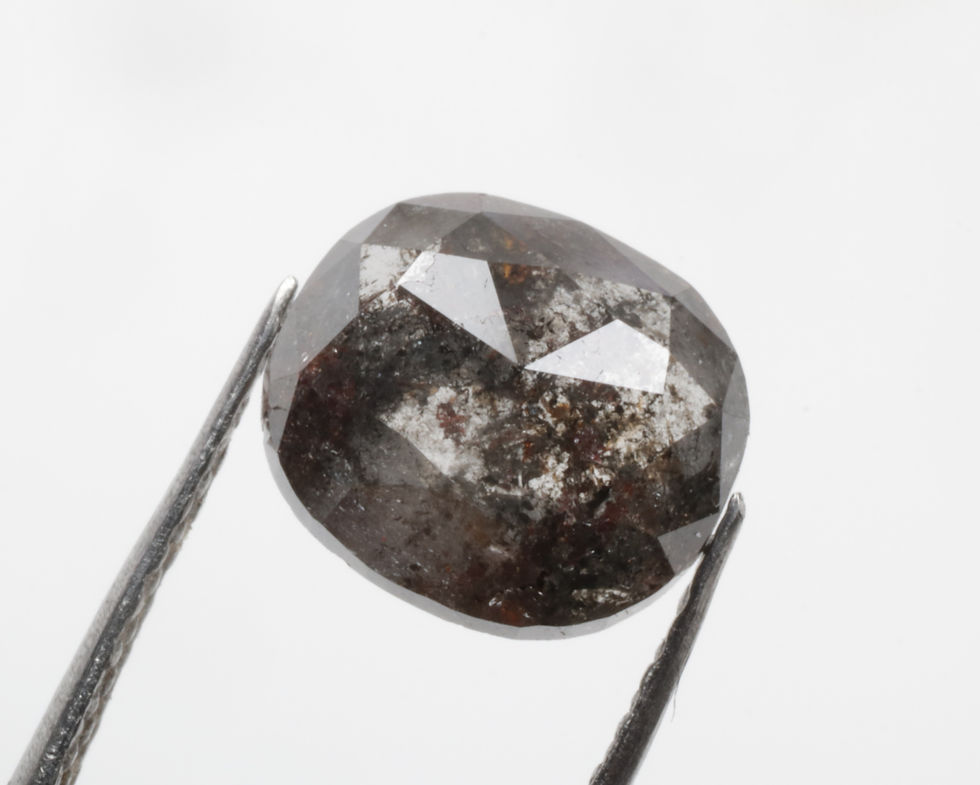 Thumbnail: 1.18 CT 7.0 X 6.2 MM Oval cut Natural salt and Pepper Diamond for Oval Ring