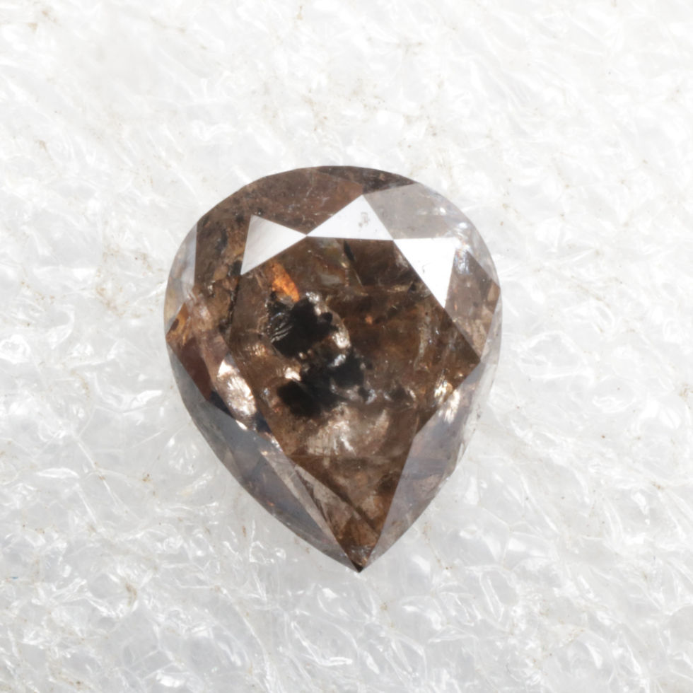 Thumbnail: 1.23 CT 7.3 X 6.0 MM Natural Pear cut Salt and Pepper Diamond for Pear cut Ring