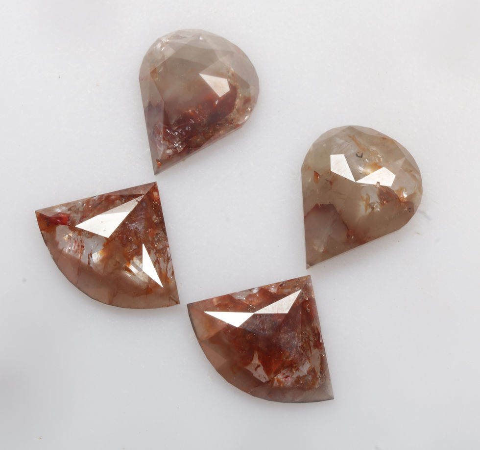 3.88 CT Fancy Shape Diamond Pair Fancy color Red Peach Diamond 4 Pcs for earring