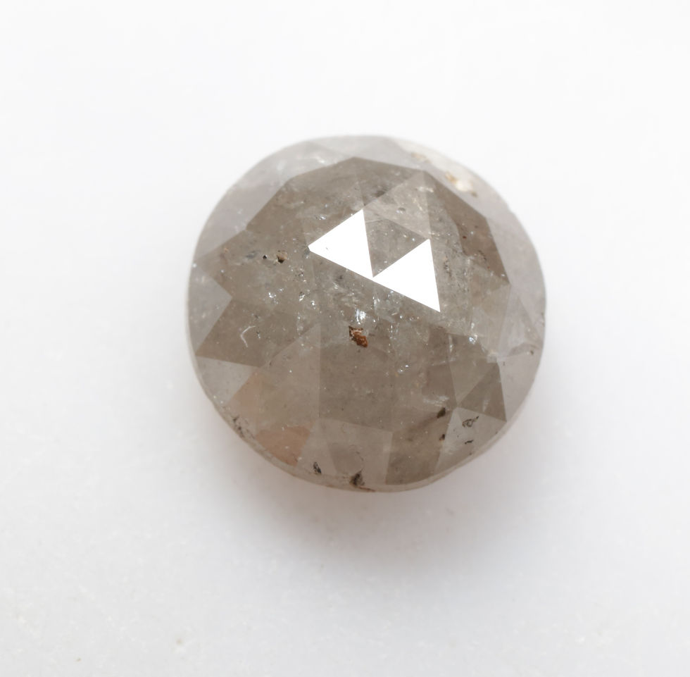 1.41 CT 6.7 MM Natural Loose Round Rose Cut Grey color Diamond For Jewelry