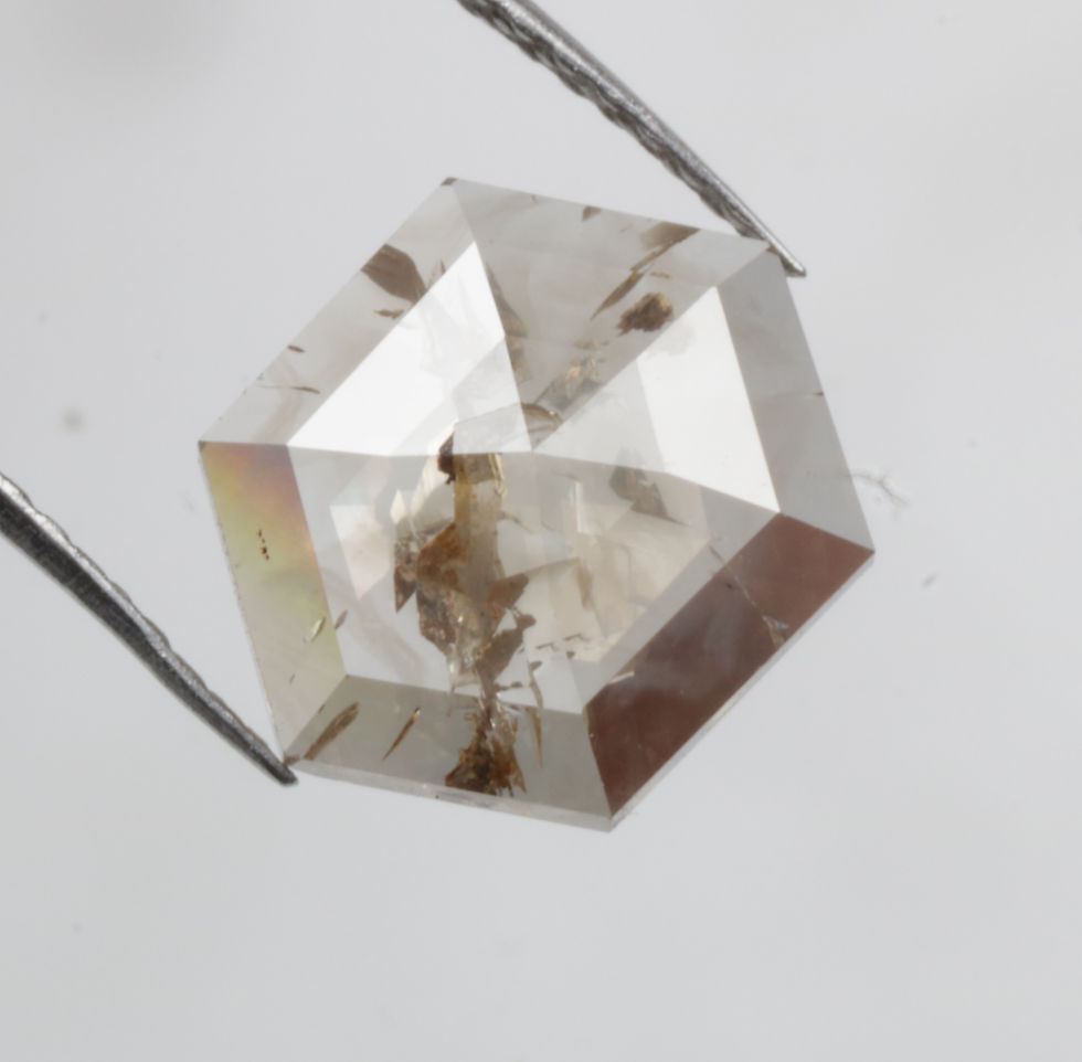Thumbnail: 1.86 CT 9.7 X 7.8 MM Natural Fancy Color Hexagon cut Diamond Loose Diamond
