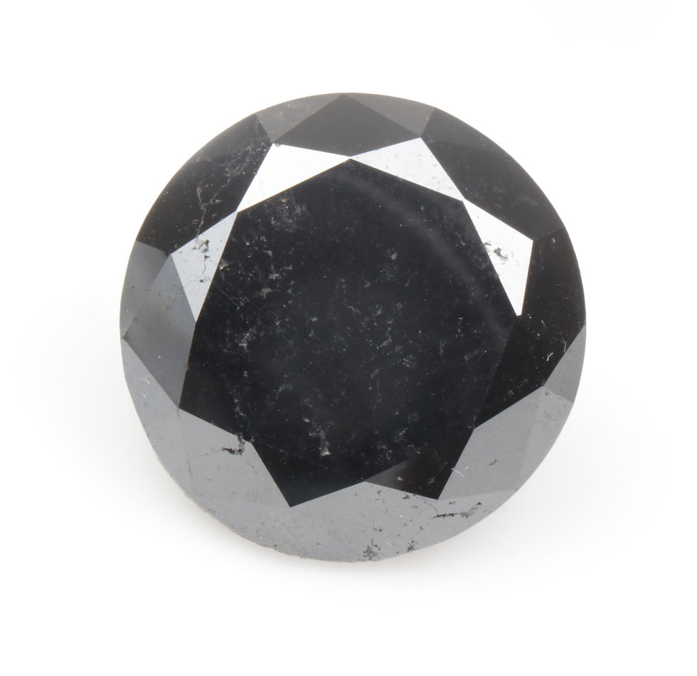 41.97 CT 21.5 MM Black Round Brilliant cut Loose Black color Big Size Diamond