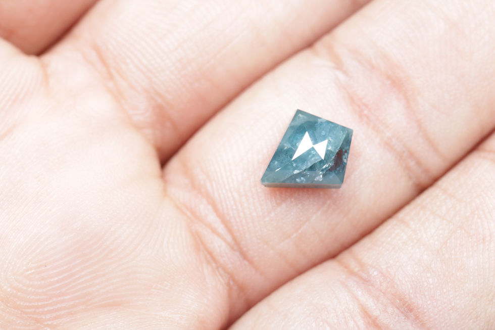 Thumbnail: 1.58 CT 9.3 X 7.9 MM Natural Loose Kite cut Diamond, Treated Blue color