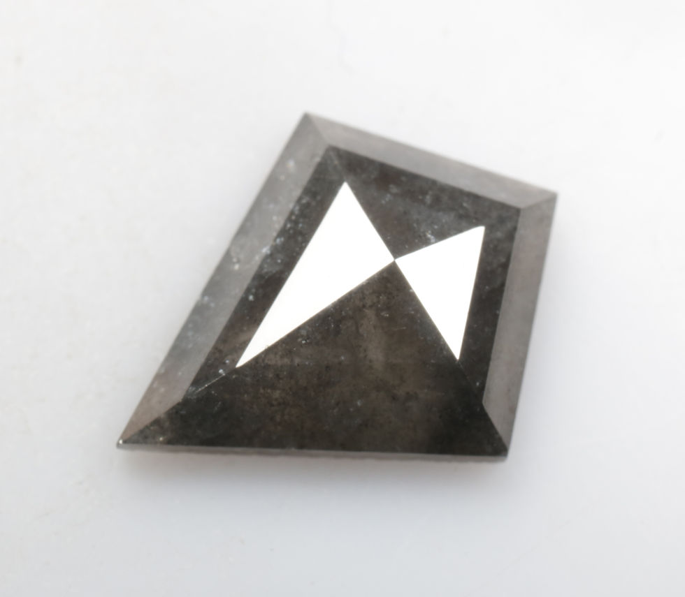Thumbnail: 2.27 CT 12.5 X 10.0 MM Kite cut Natural Salt and pepper Diamond for Kite Ring
