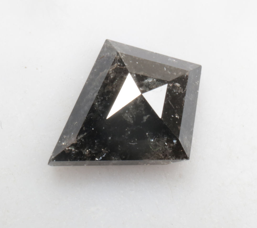 Thumbnail: 1.64 CT 10.3 X 8.2 MM Natural Kite Cut Salt and Pepper Diamond, Black color