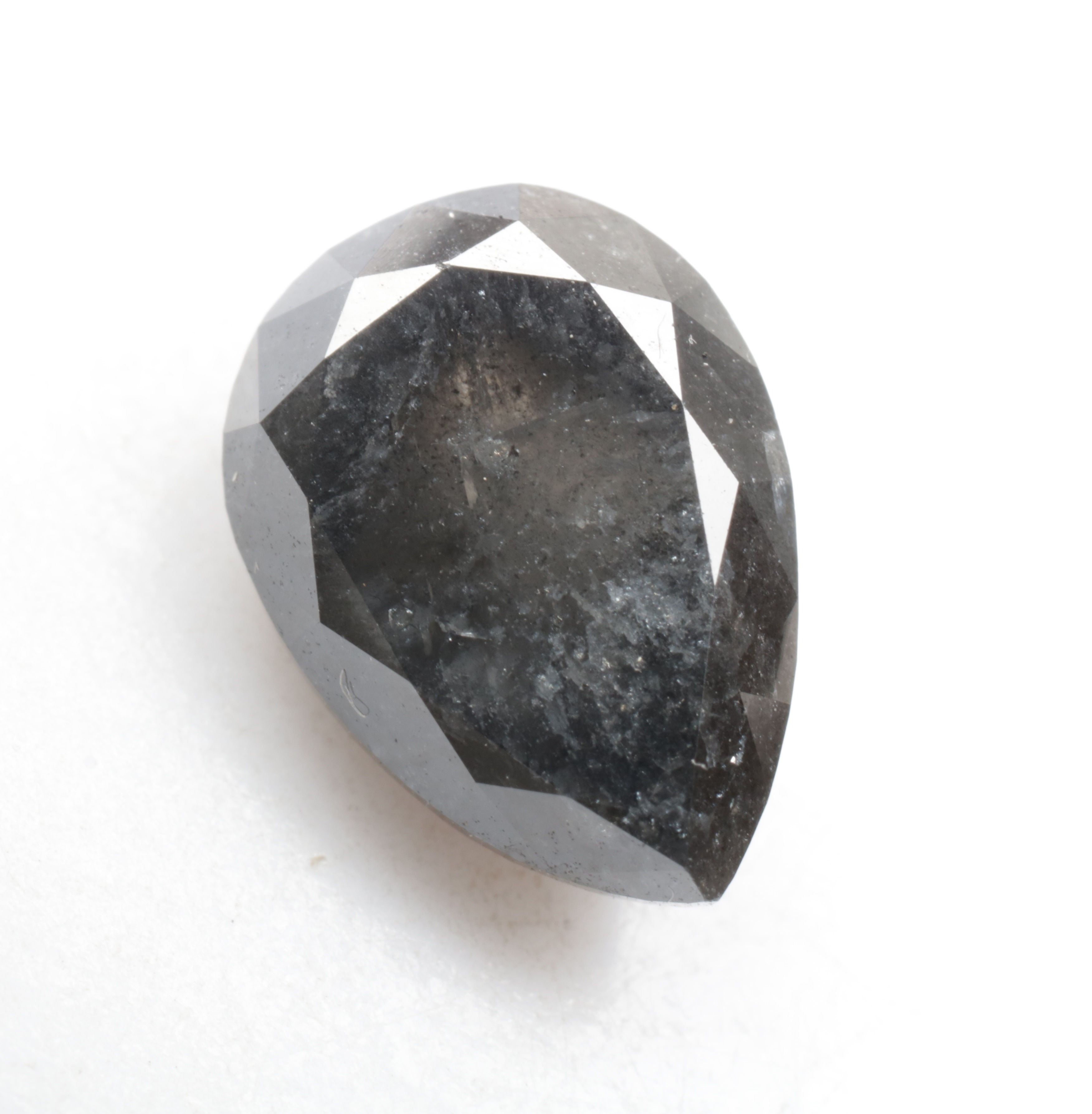 2.95 CT 10.1 X 7.3 MM Natural Pear cut Loose Full cut Diamond Black color