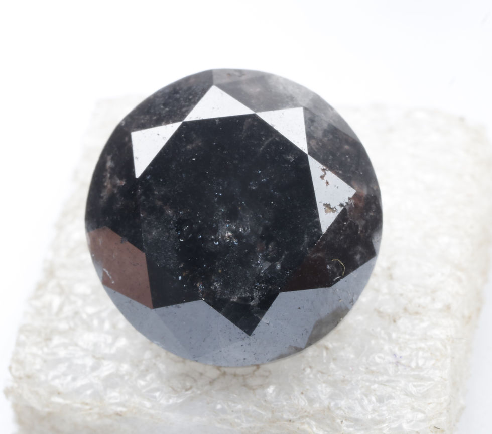Thumbnail: 11.75 CT 13.1 MM Natural Round Brilliant cut Diamond Black color for Wedding