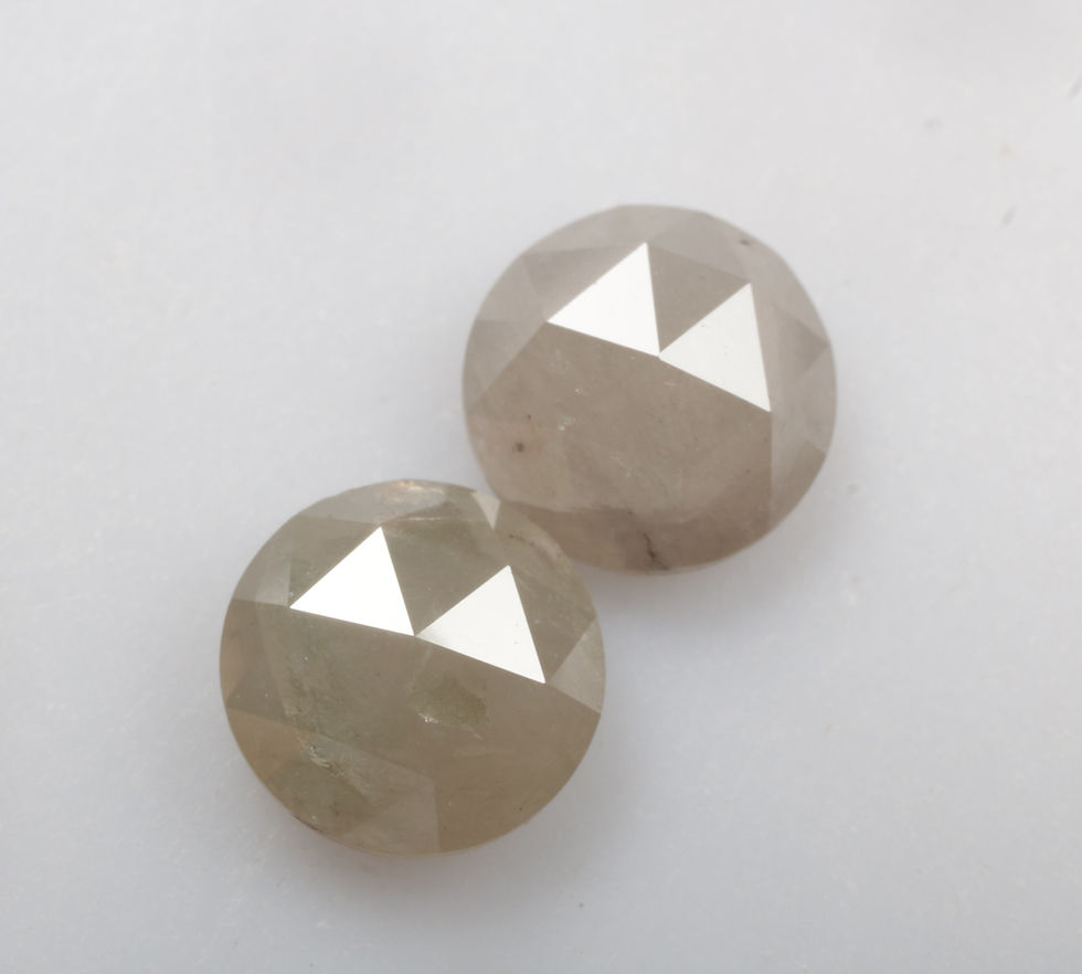 Thumbnail: 2.0 CT 6.2 MM Natural Loose Round Rose cut Diamond Pair for Diamond Earrings