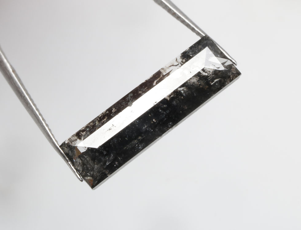 Thumbnail: 2.95 CT 18.5 X 5.5 MM Natural Baguette cut Salt and pepper Diamond, Black color